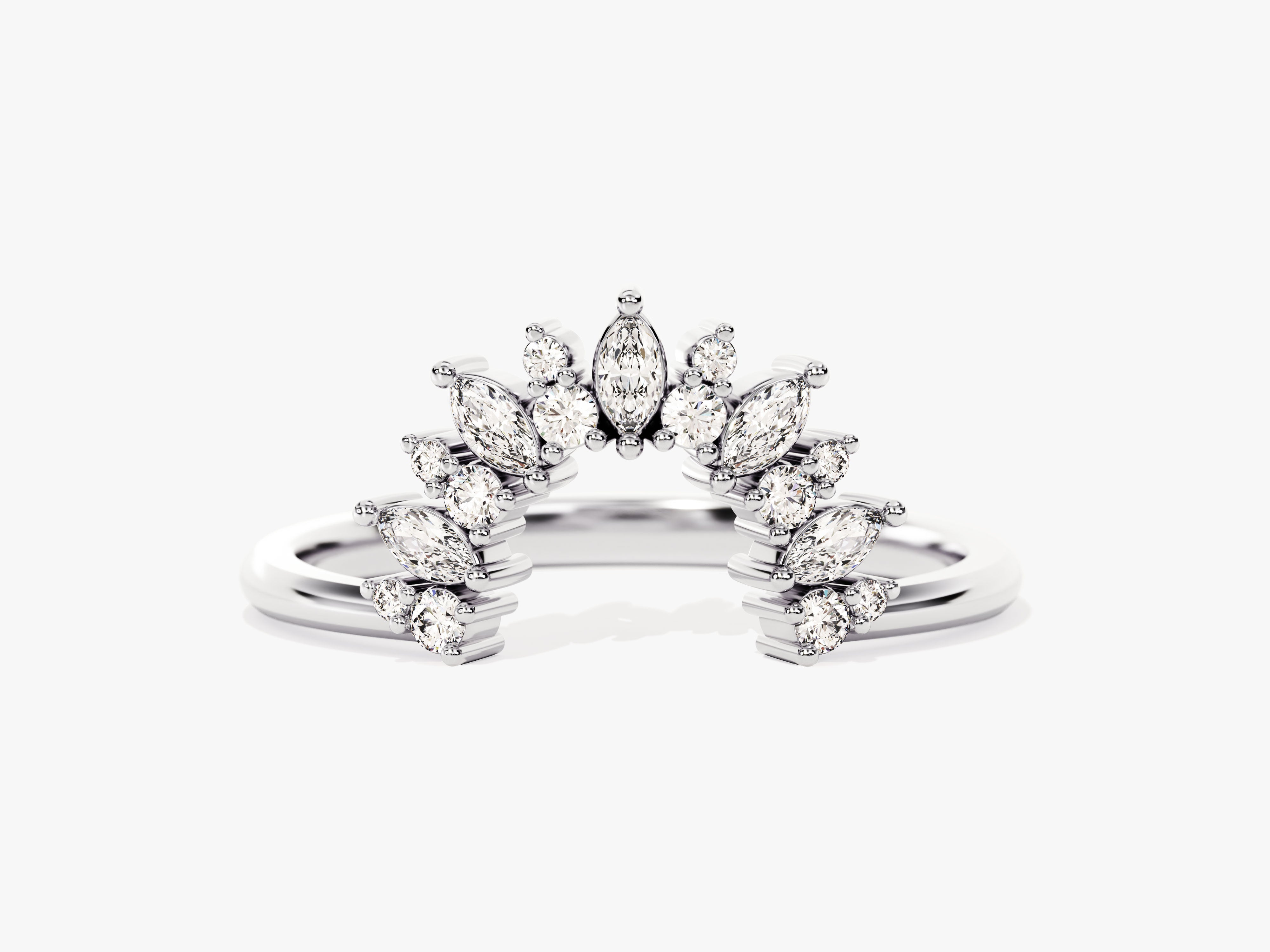 Diamond marquise and round cut engagement ring band