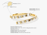 14k Gold Open Horizontal Baguette Diamond Ring