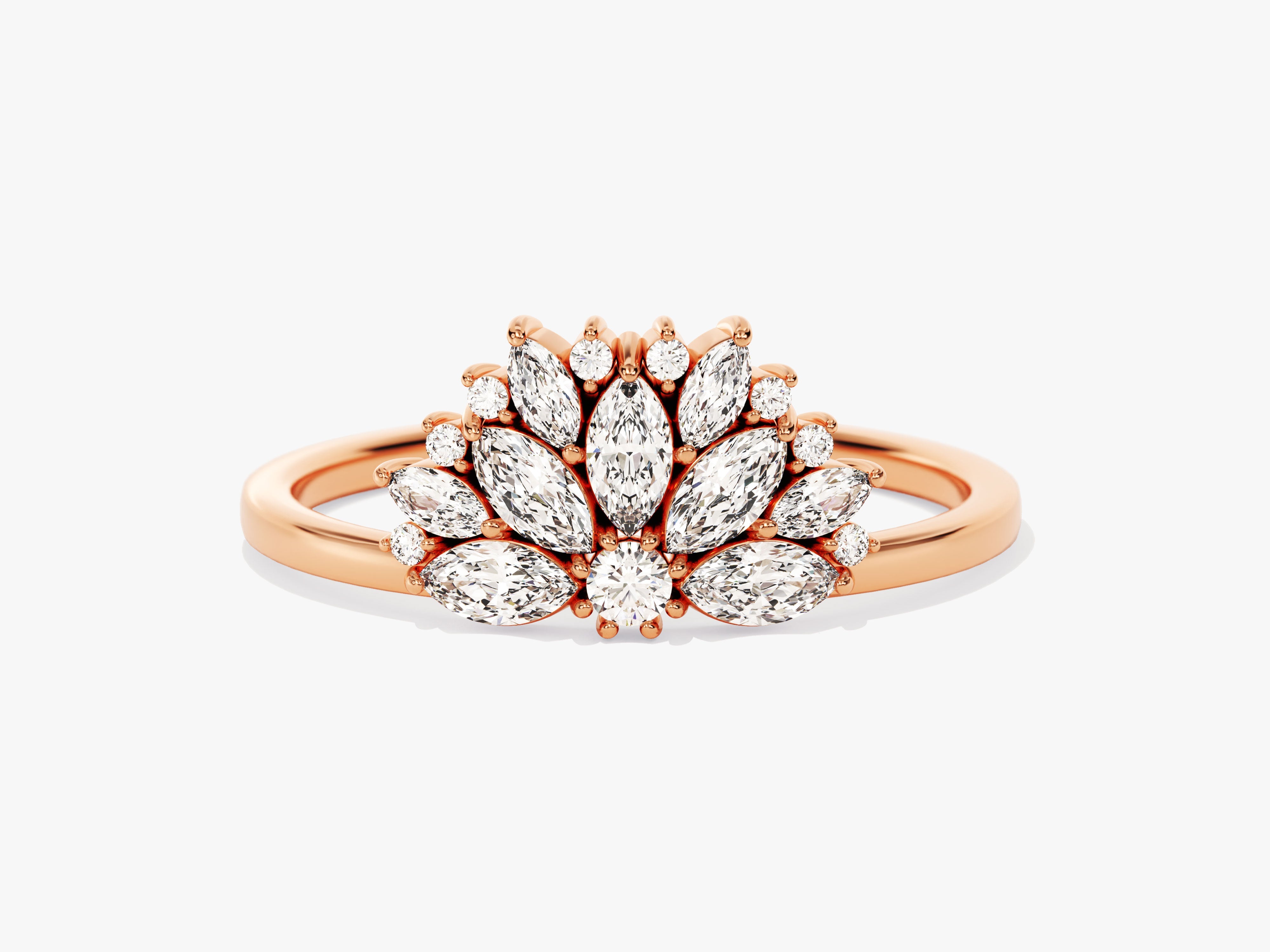 Rose gold marquise diamond engagement ring