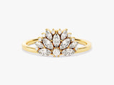 14k Gold Oval Crown Diamond Ring