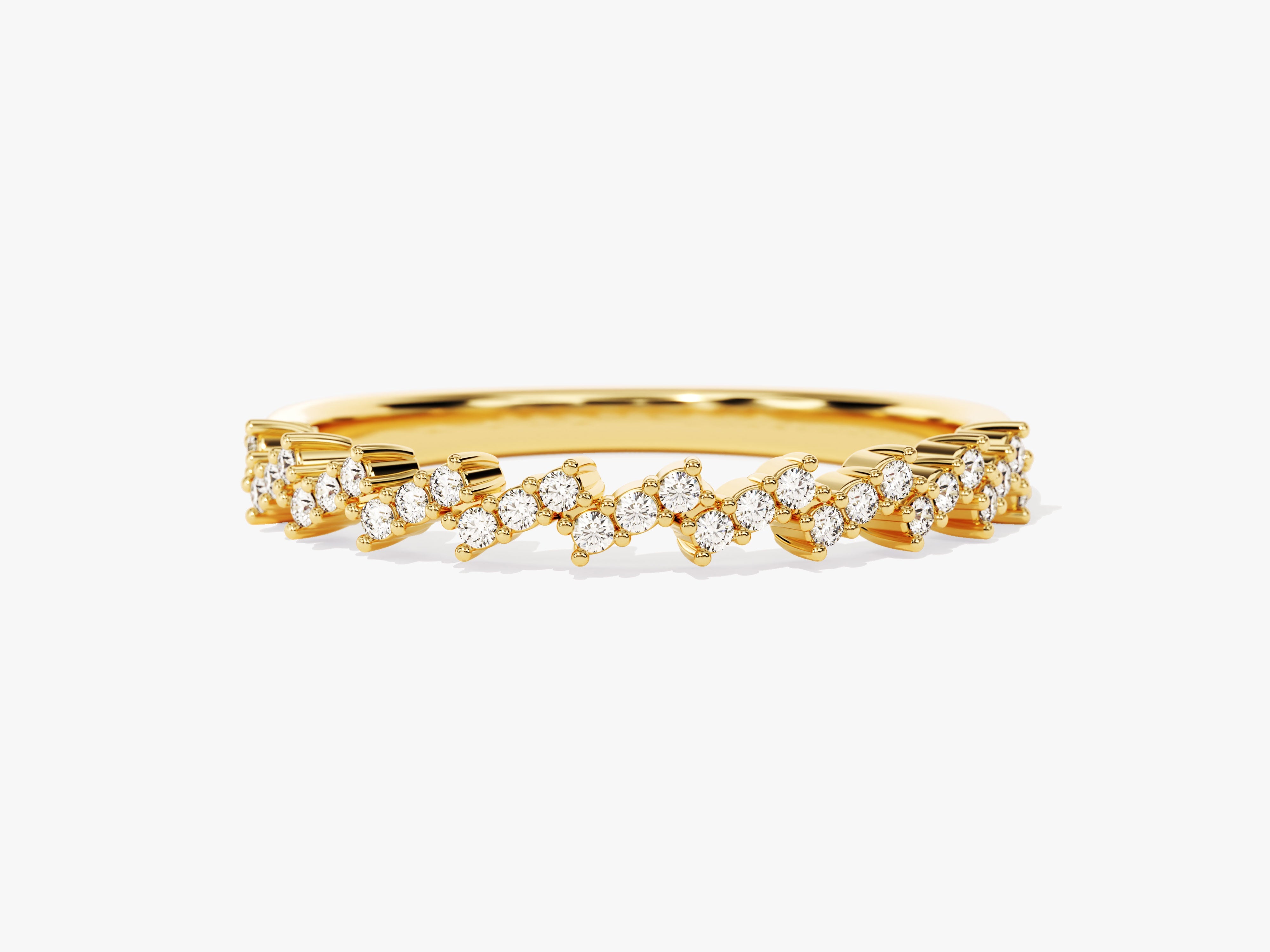 Gold diamond zig-zag ring for jewelry company