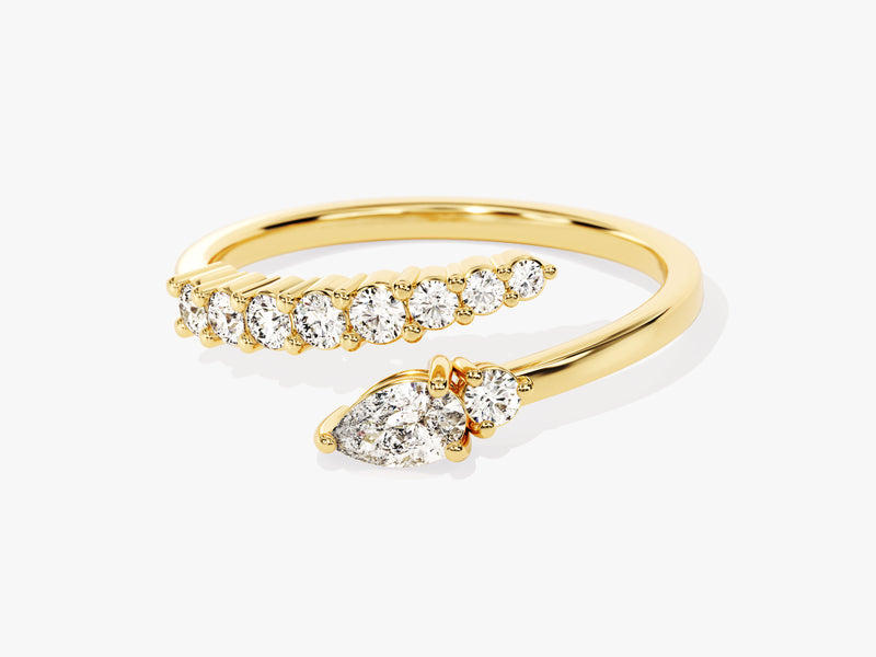 14k Gold Open Snake Diamond Ring