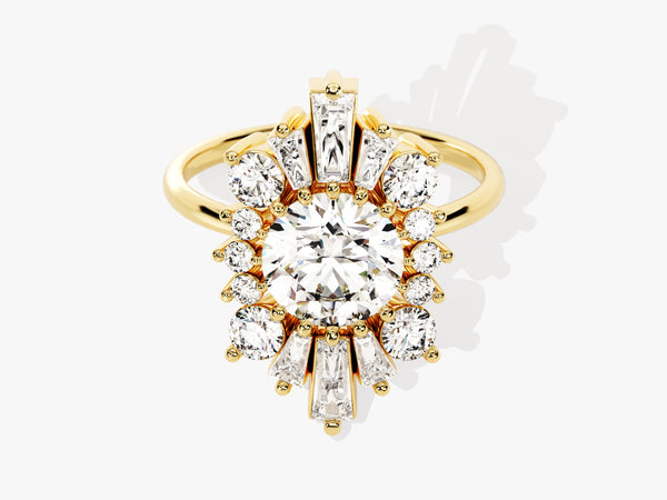 Tapered Baguette Vintage Diamond Ring