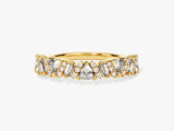 14k Gold Half Eternity Cluster Diamond Ring