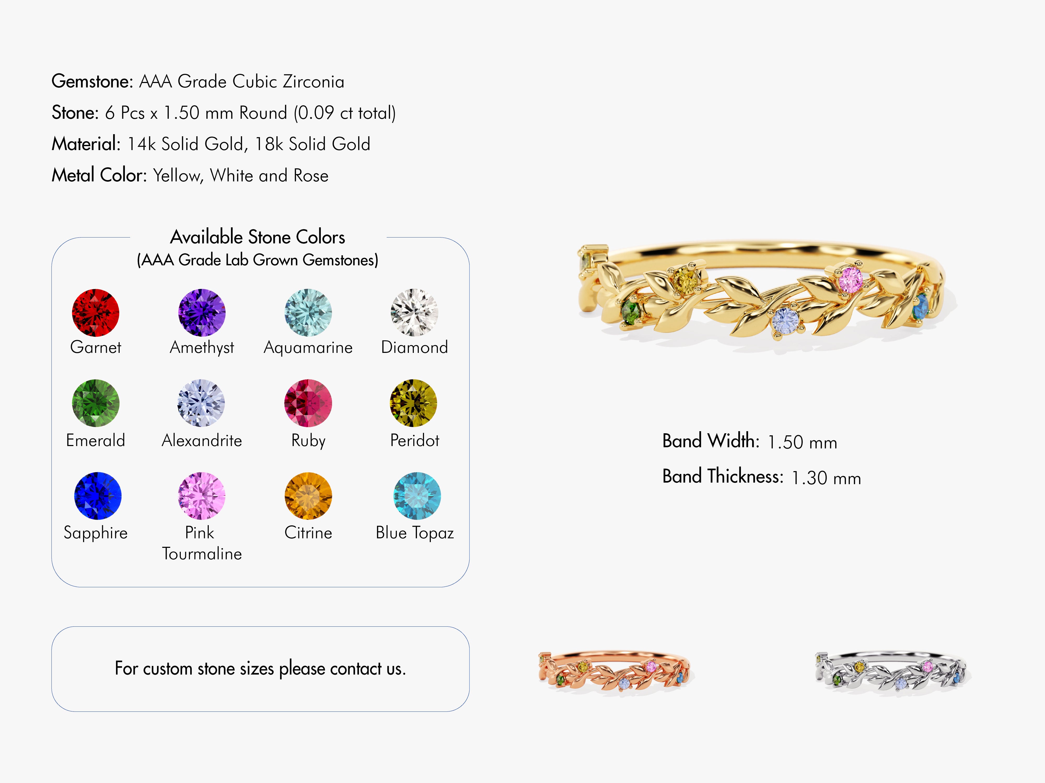 Floral Aquamarine Ring in 14k Solid Gold