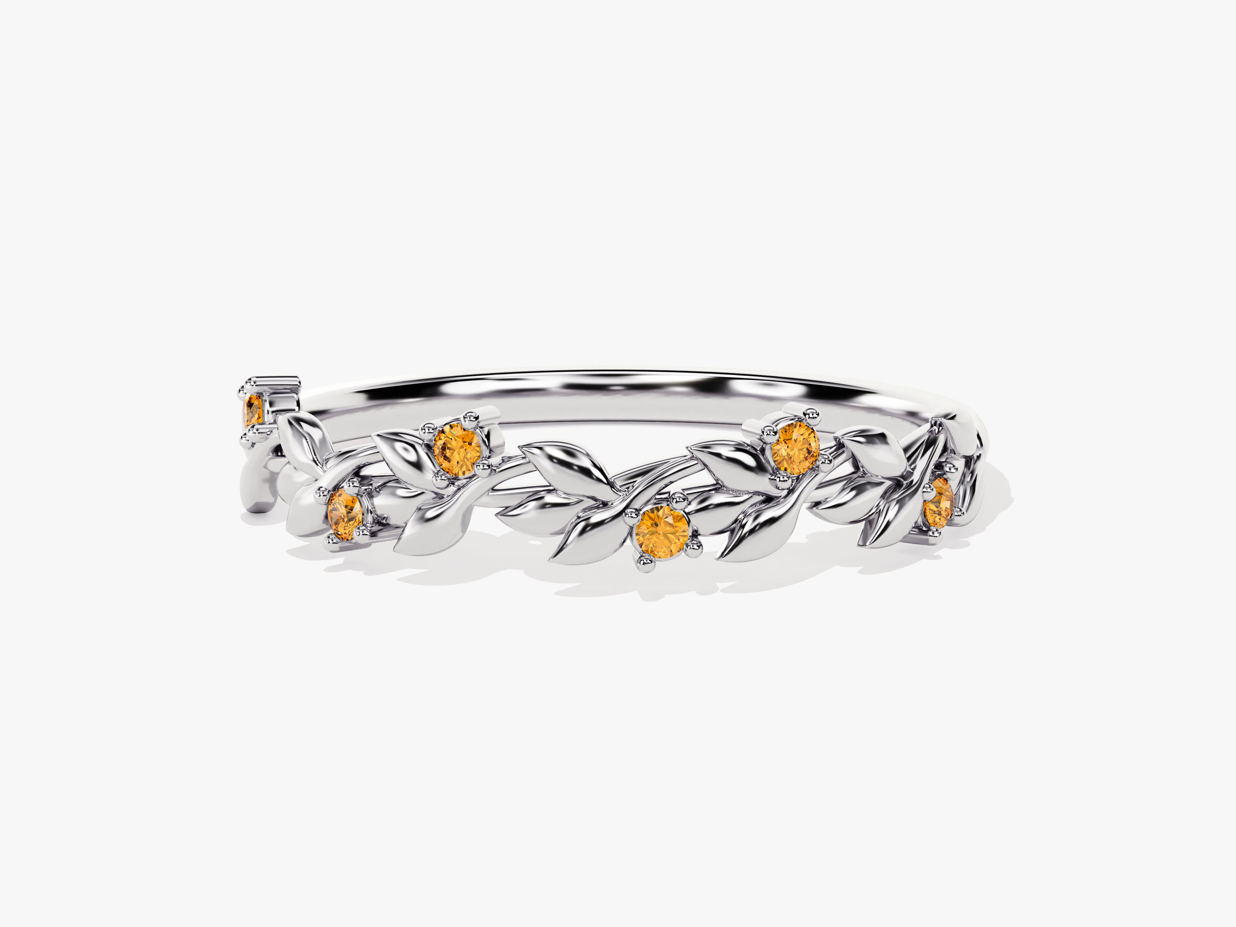 Floral Citrine Ring in 14K Solid Gold