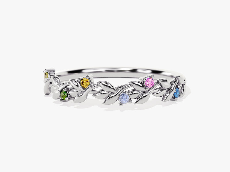 Floral Multi Colored Birthstone Ring