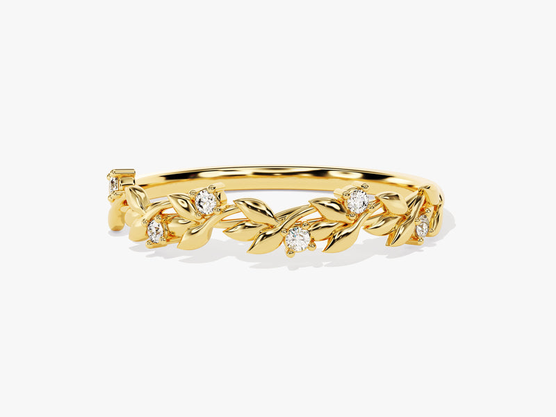 Floral Diamond Ring in 14K Solid Gold