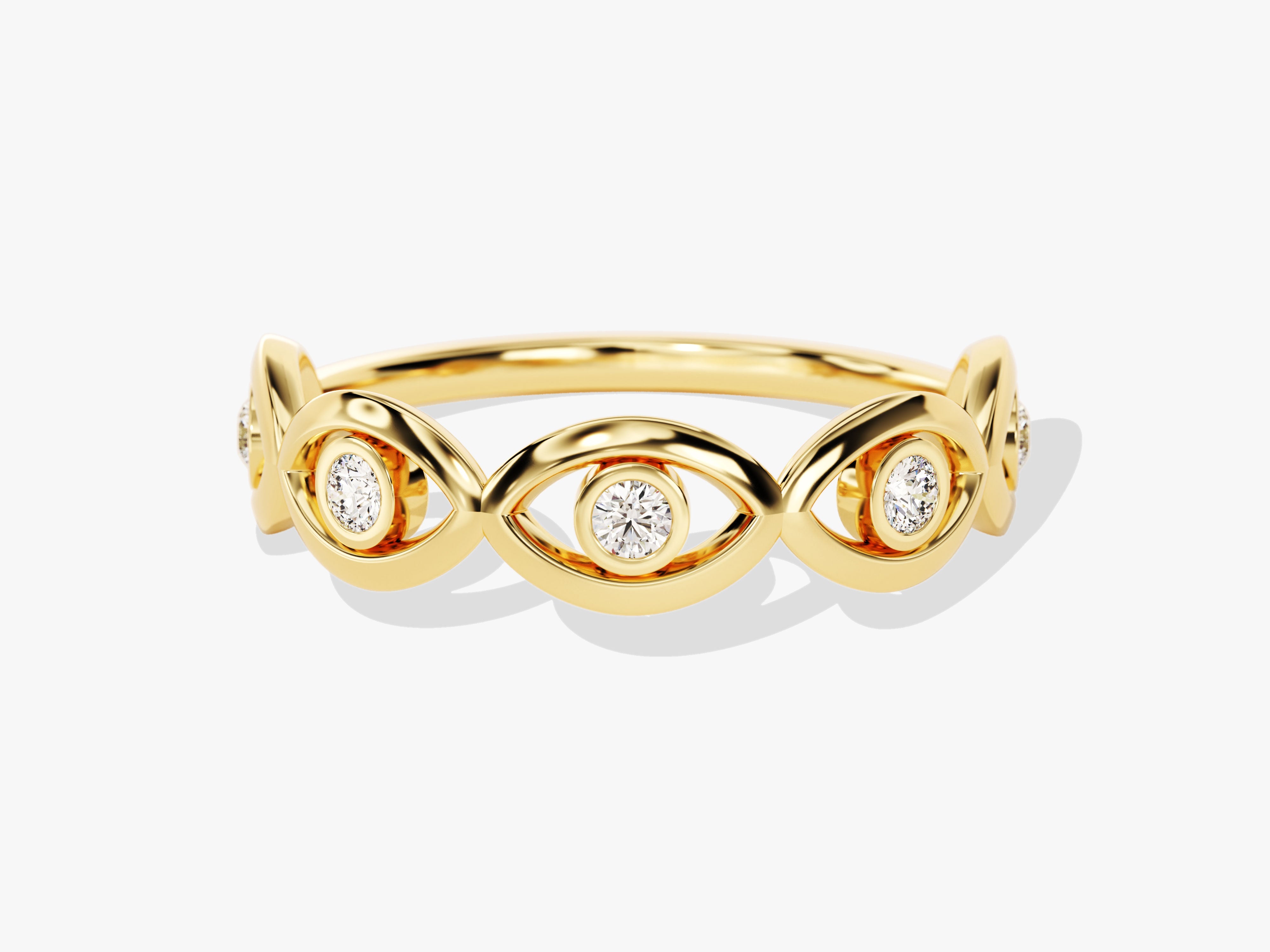 Gold diamond evil eye ring for jewelry company