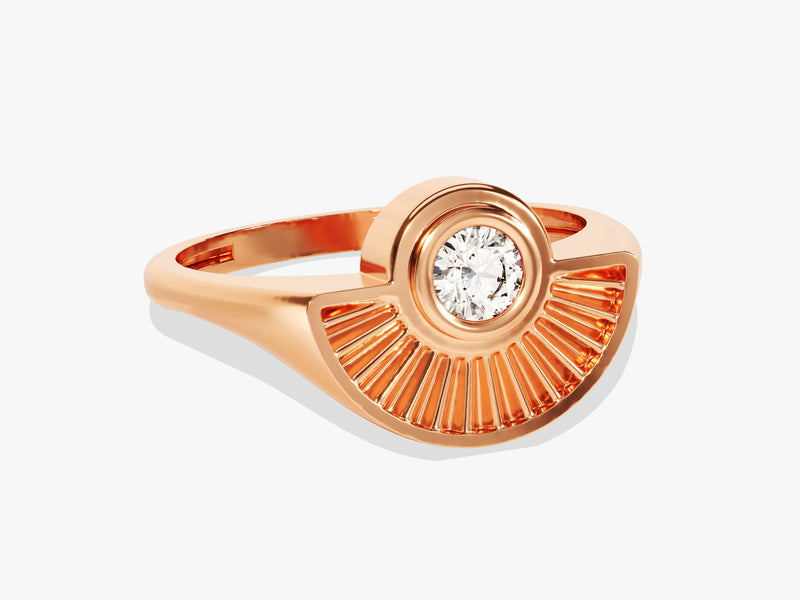 14k Gold Sunrise Diamond Ring