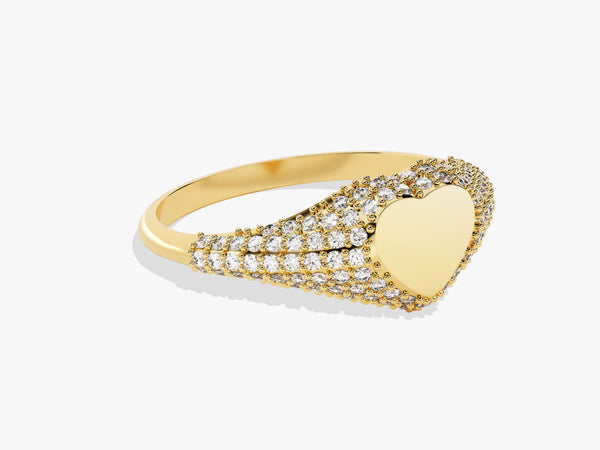 14k Gold Bold Diamond Heart Ring