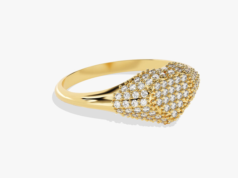 14k Gold Micro Prong Diamond Heart Ring