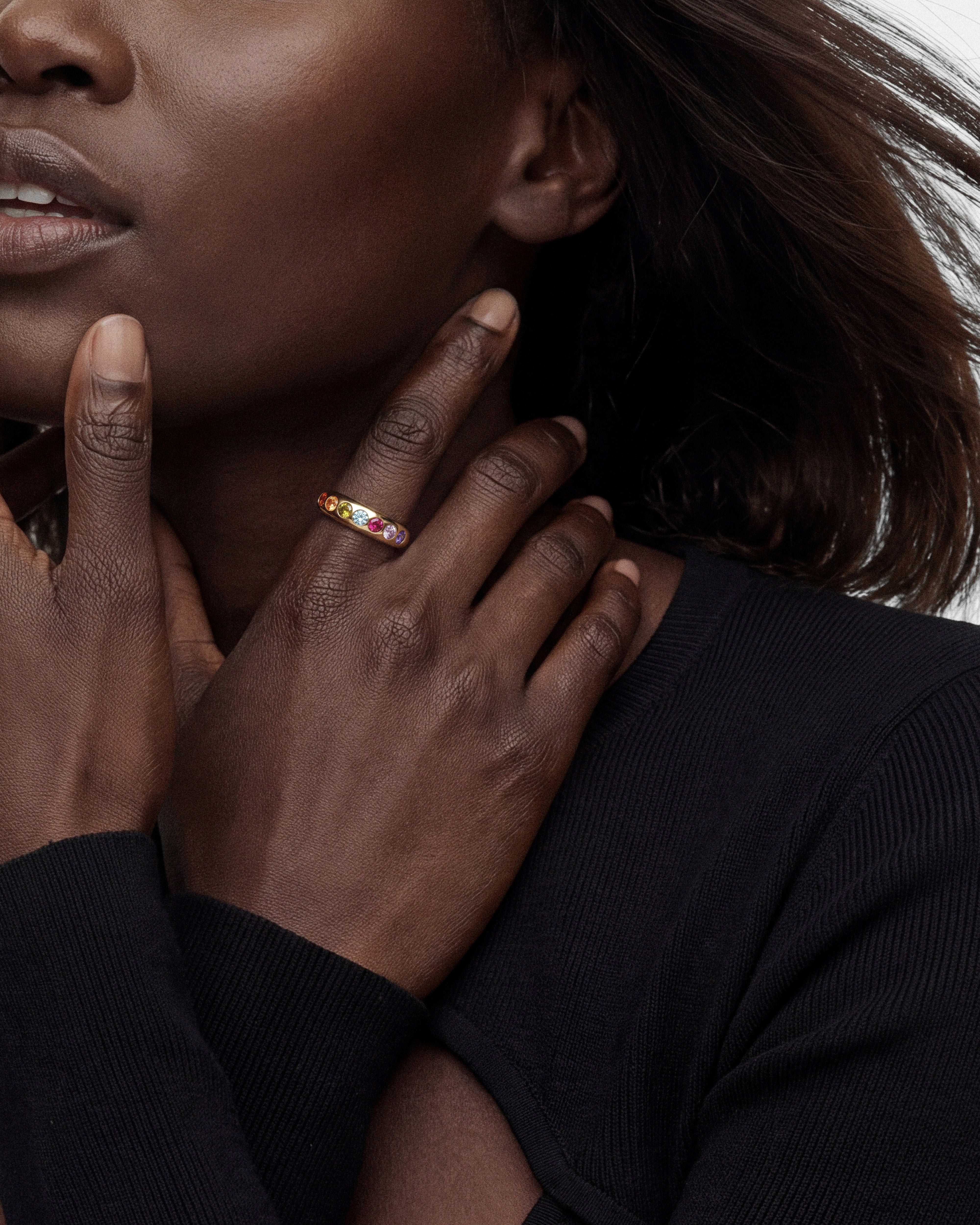 Bold Dome Multi Birthstone Ring