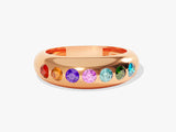 Bold Dome Multi Birthstone Ring