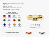 14k Gold Flush Set Oval Cut Birthstone Ring