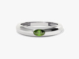 Flush Set Oval Cut Birthstone Ring