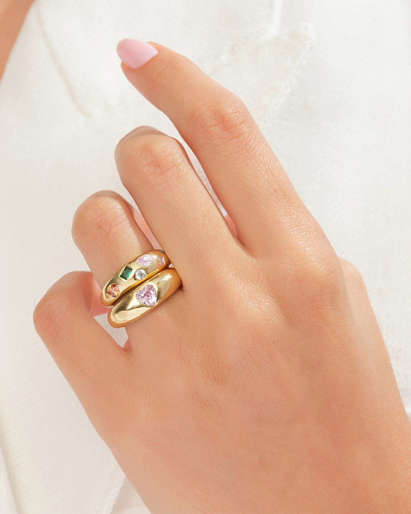 Promise Rings Inset Stone Vintage Multi Stone Promise Ring – Eternate