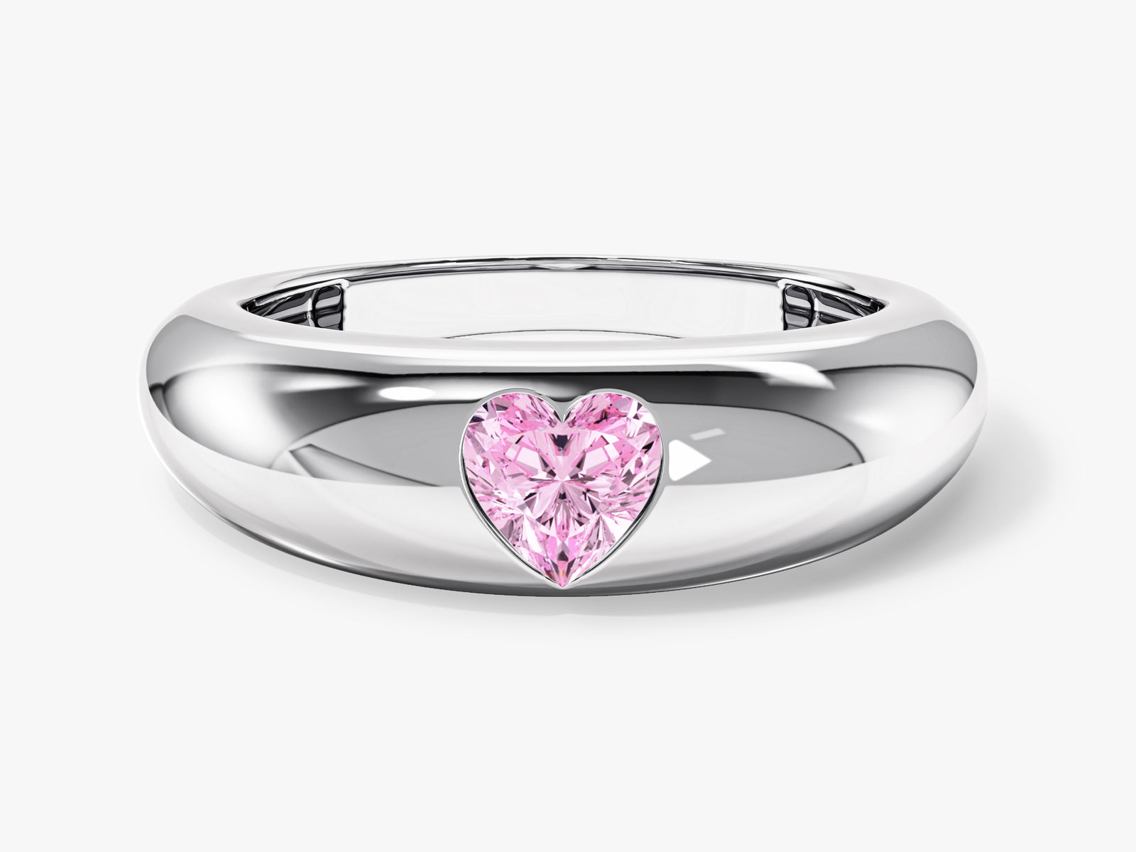 Flush Set Heart Cut Bold Promise Ring – Eternate
