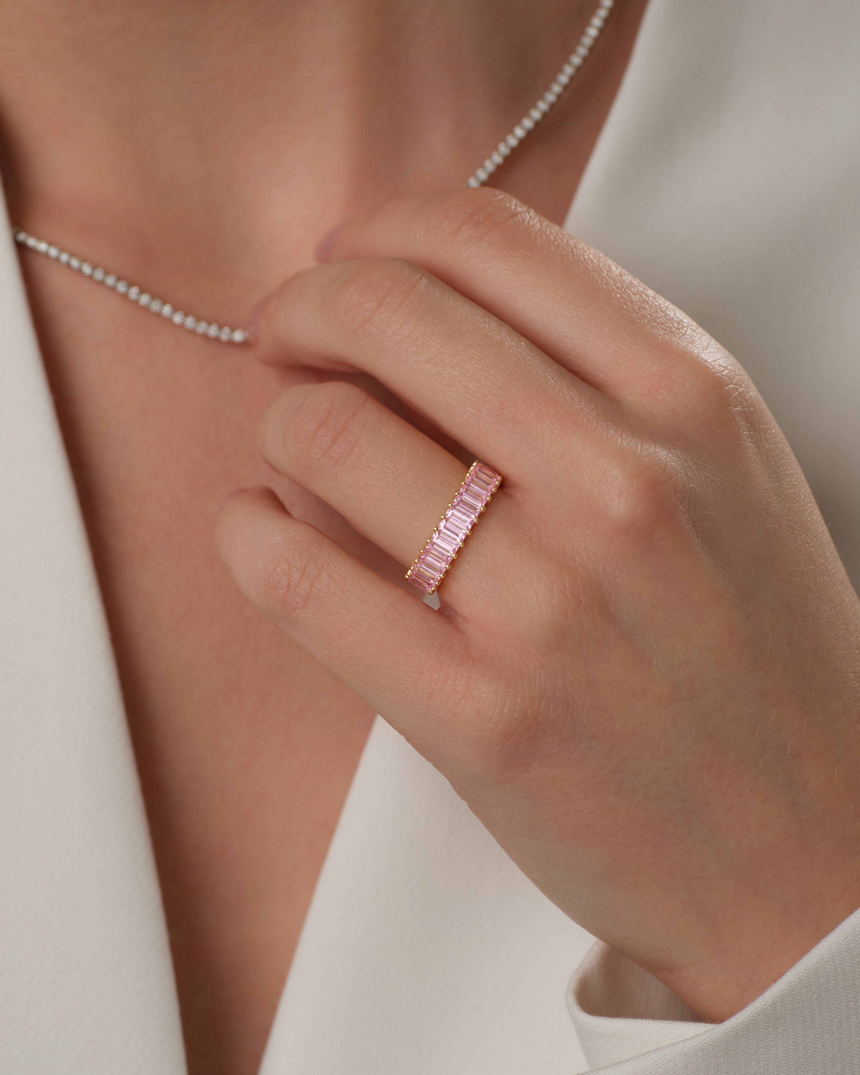 Baguette Birthstone Eternity Ring