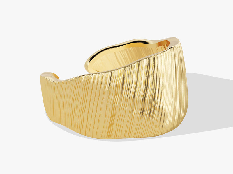 Brushed Bold Ring in 14K Solid Gold