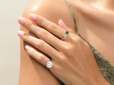 Initial Heart Birthstone Ring