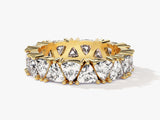 14k Solid Gold Trillion Diamond Birthstone Eternity Ring