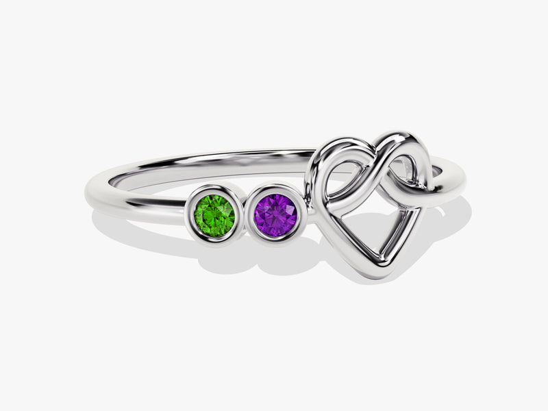 Infinity Heart Birthstone Ring