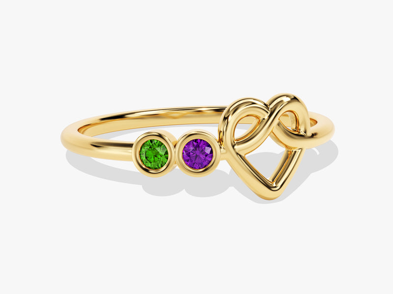 Infinity Heart Birthstone Ring