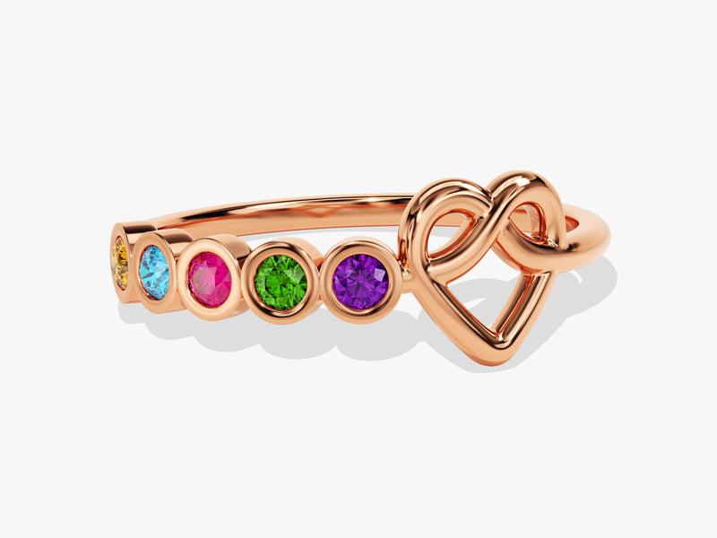 Infinity Heart Birthstone Ring