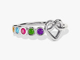 Infinity Heart Birthstone Ring