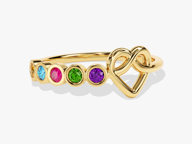 Infinity Heart Birthstone Ring