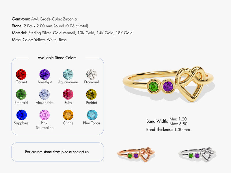 Infinity Heart Birthstone Ring