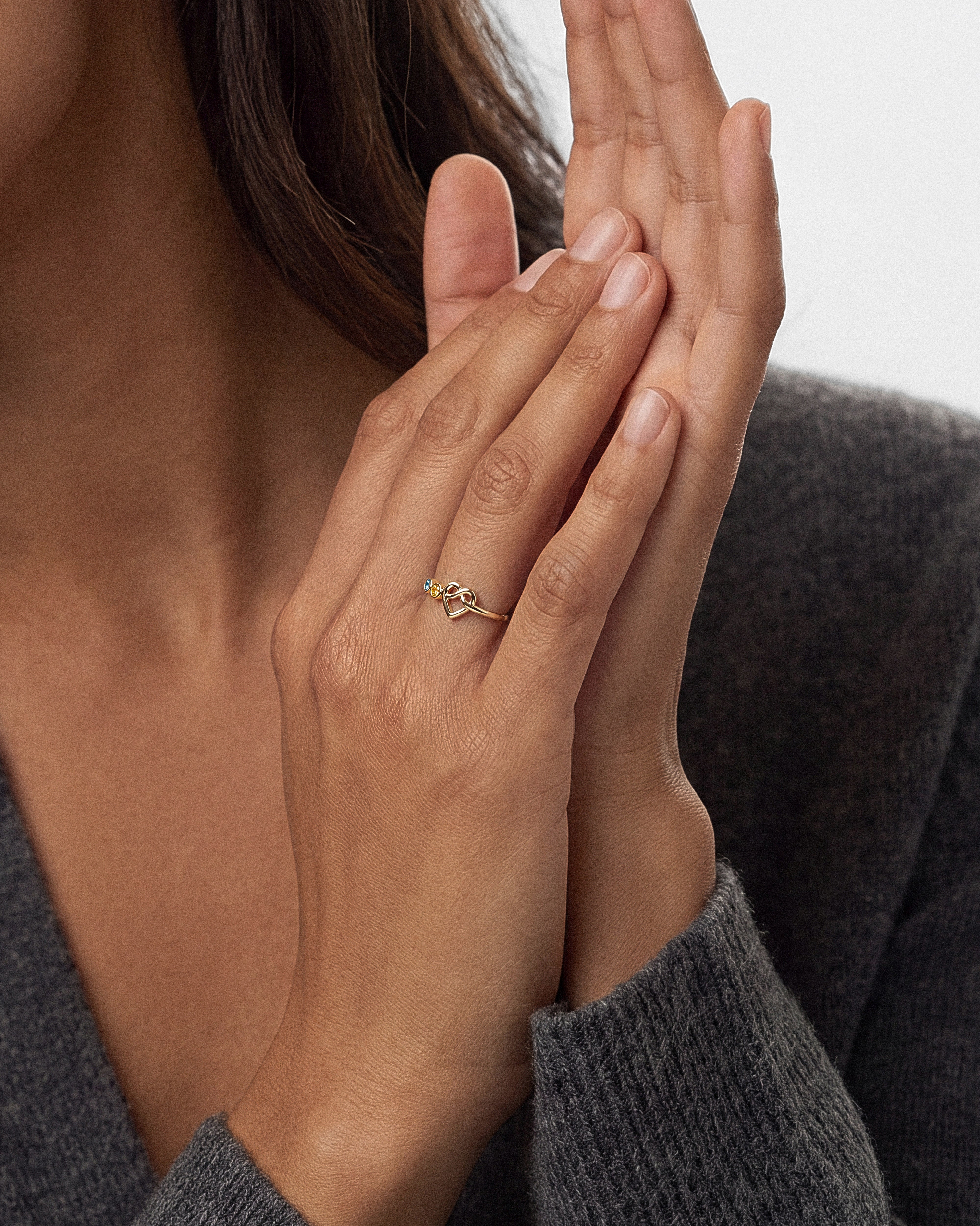 Infinity Heart Birthstone Ring