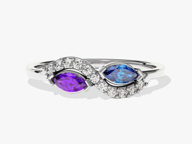 Duo Marquise Birthstone Ring