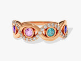 Infinity Family Birthstone Ring