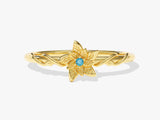 Birthflower Ring with Birthstone in 14k Solid Gold