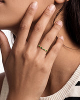 Alternating Marquise & Round Birthstone Ring