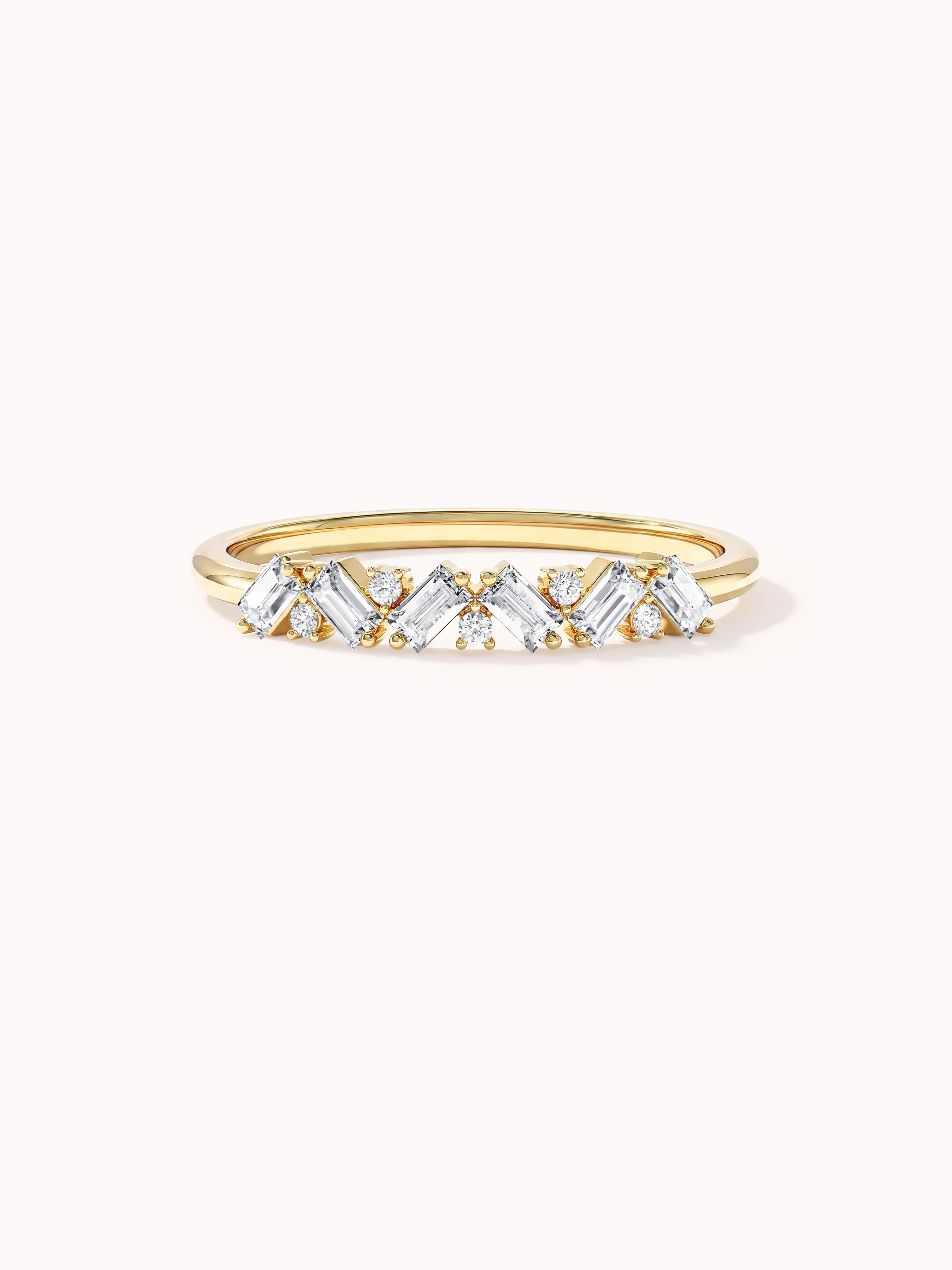 Baguette and Round Cut Birthstone Ring