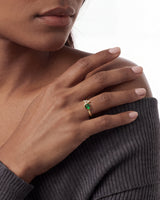 Initial Heart Birthstone Ring
