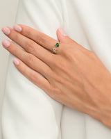 Initial Heart Birthstone Ring