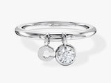 Initial Letter Charm Birthstone Ring