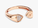 Heart Pave Set Open Ring