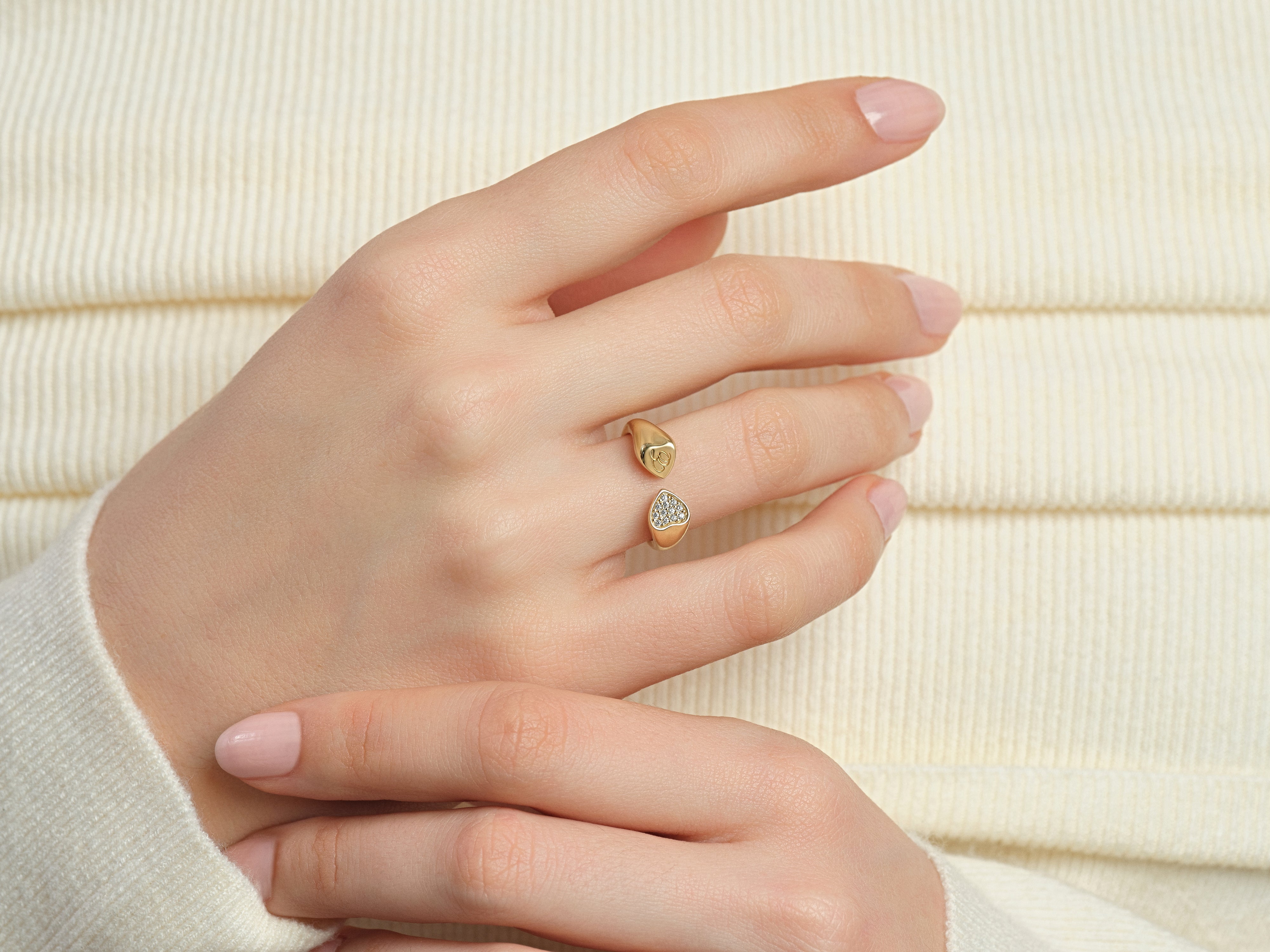 Heart and Pear Toi et Moi Birthstone Ring