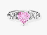 Nature Inspired Heart Birthstone Ring