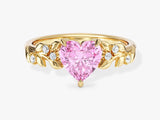 Nature Inspired Heart Birthstone Ring