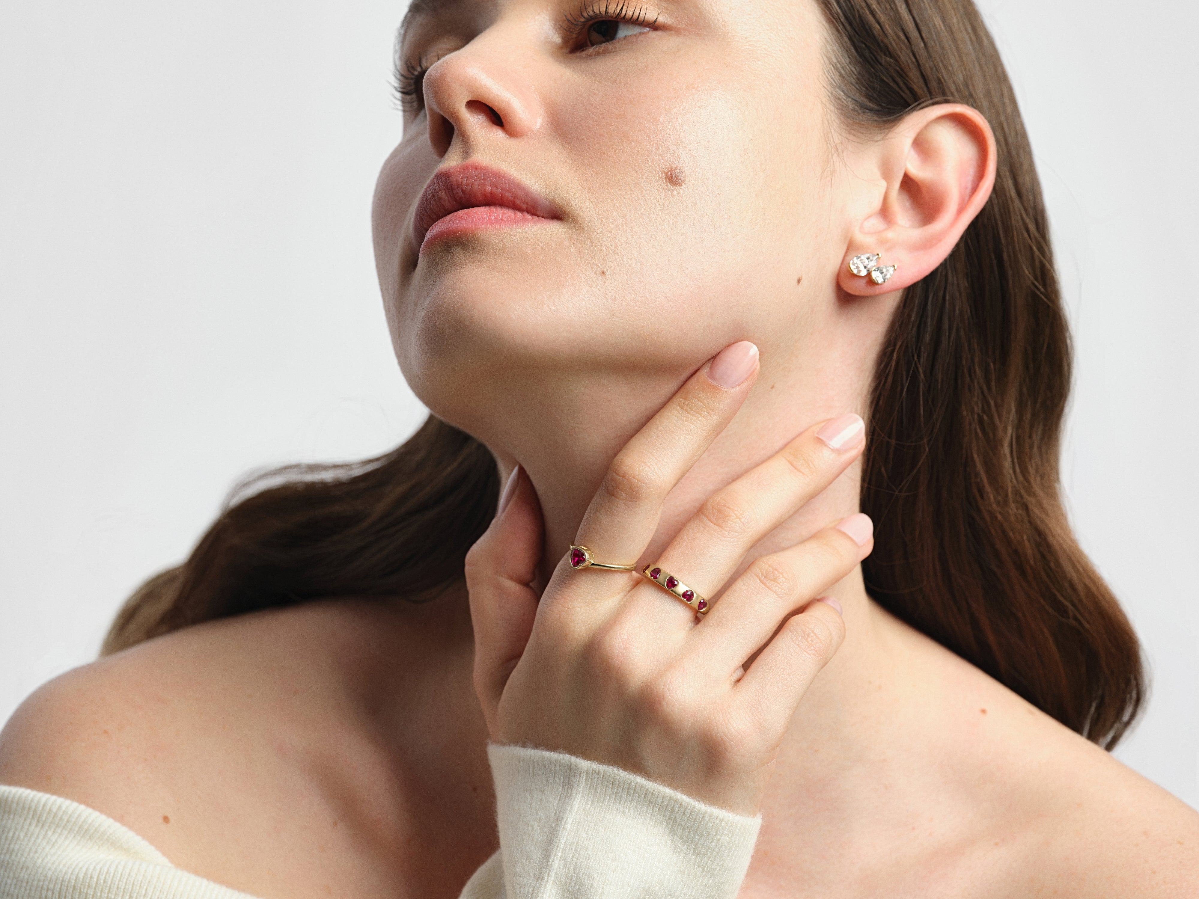 Flush Set Heart Birthsone Ring