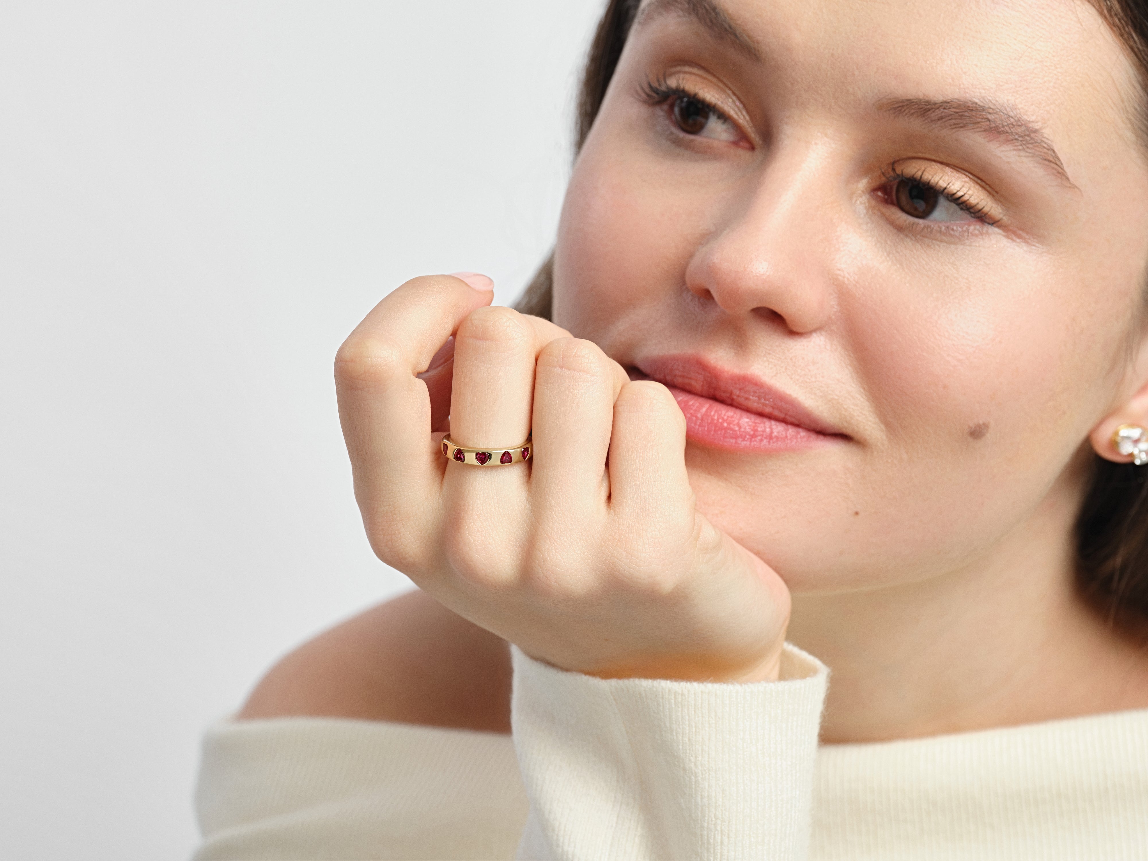 Flush Set Heart Birthsone Ring