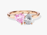 Heart and Pear Toi et Moi Birthstone Ring