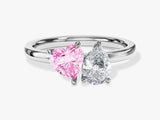 Heart and Pear Toi et Moi Birthstone Ring