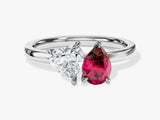 Heart and Pear Toi et Moi Birthstone Ring